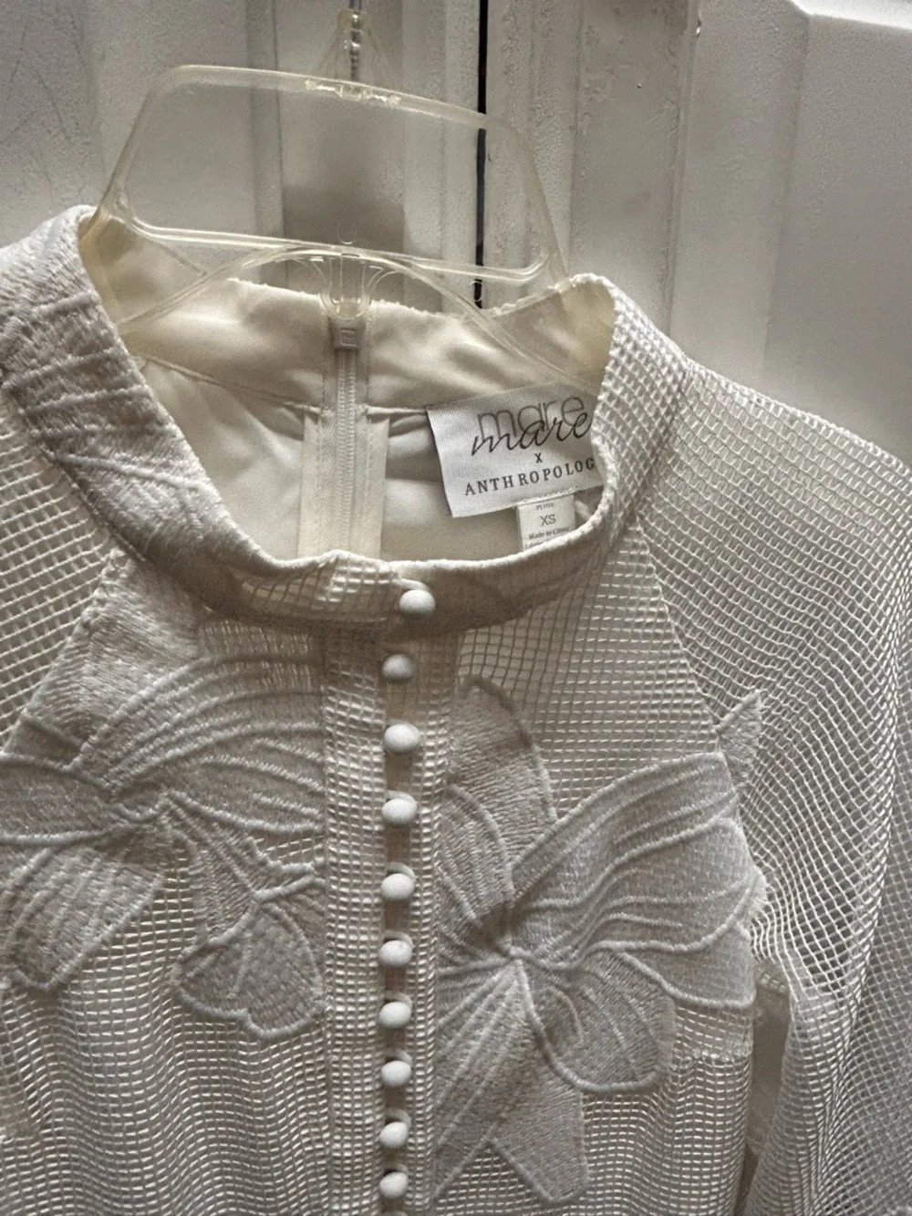 Woman’s Ivory Floral Embroidered Dress - Picture 2 of 4